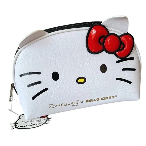 Hello Kitty Other - The Creme Shop x Sanrio Hello Kitty Travel Makeup Cosmetic Bag NWT Red Bow
